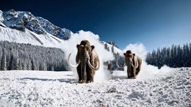 Mamut im Schnee